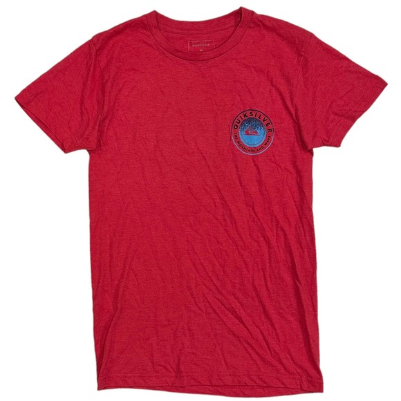 Quiksilver Men's Mountain and Wave Graphic Print Heather Red Tee T-Shirt - Picture 2 of 2